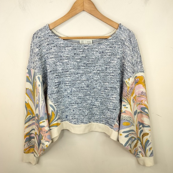 Anthropologie Tops - Saturday Sunday Anthropologie Flora Printed Sweatshirt XS Oversize dolman Sleeve